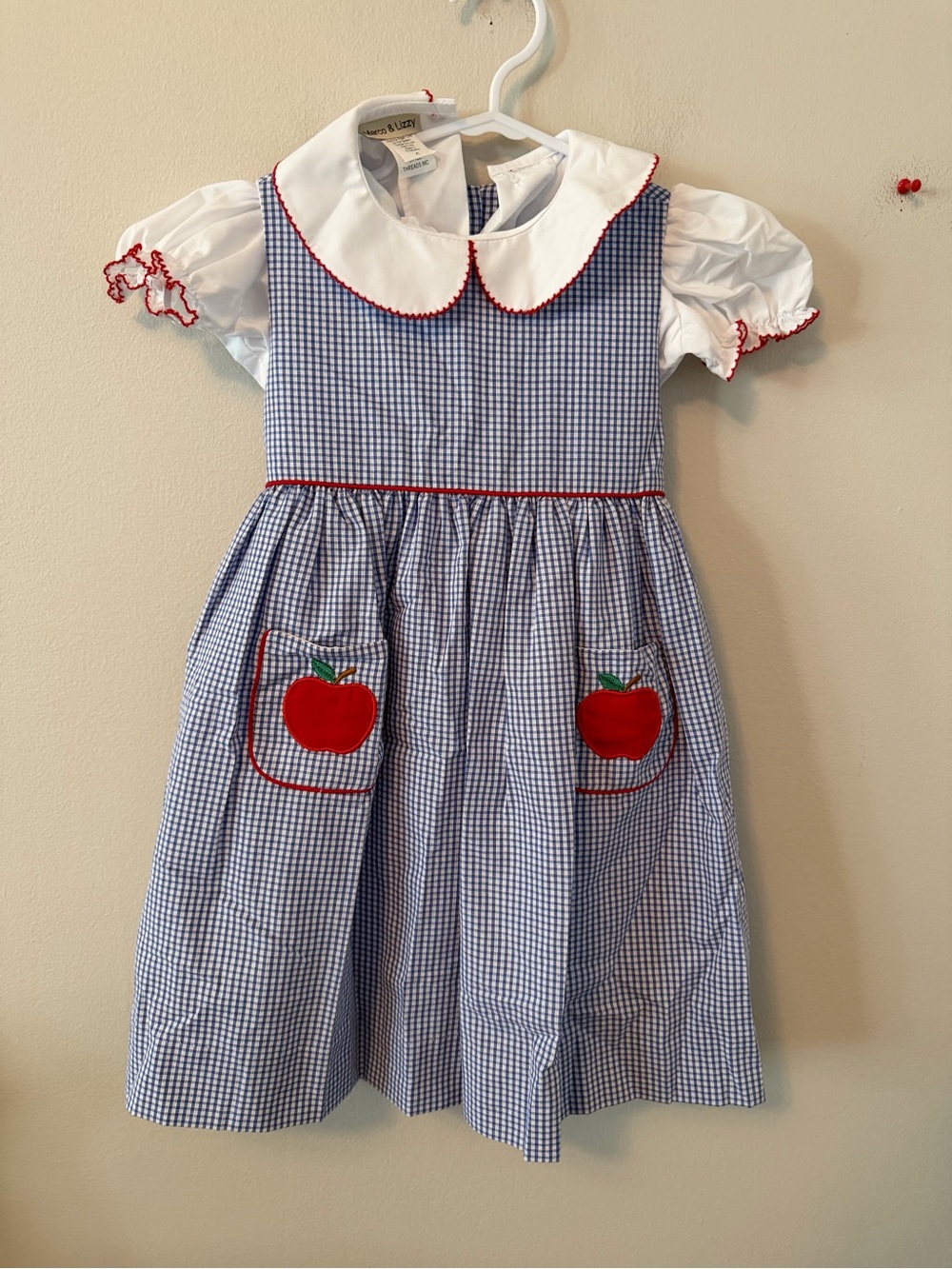 Marco & Lizzy Blue Gingham Apple Patch Dress